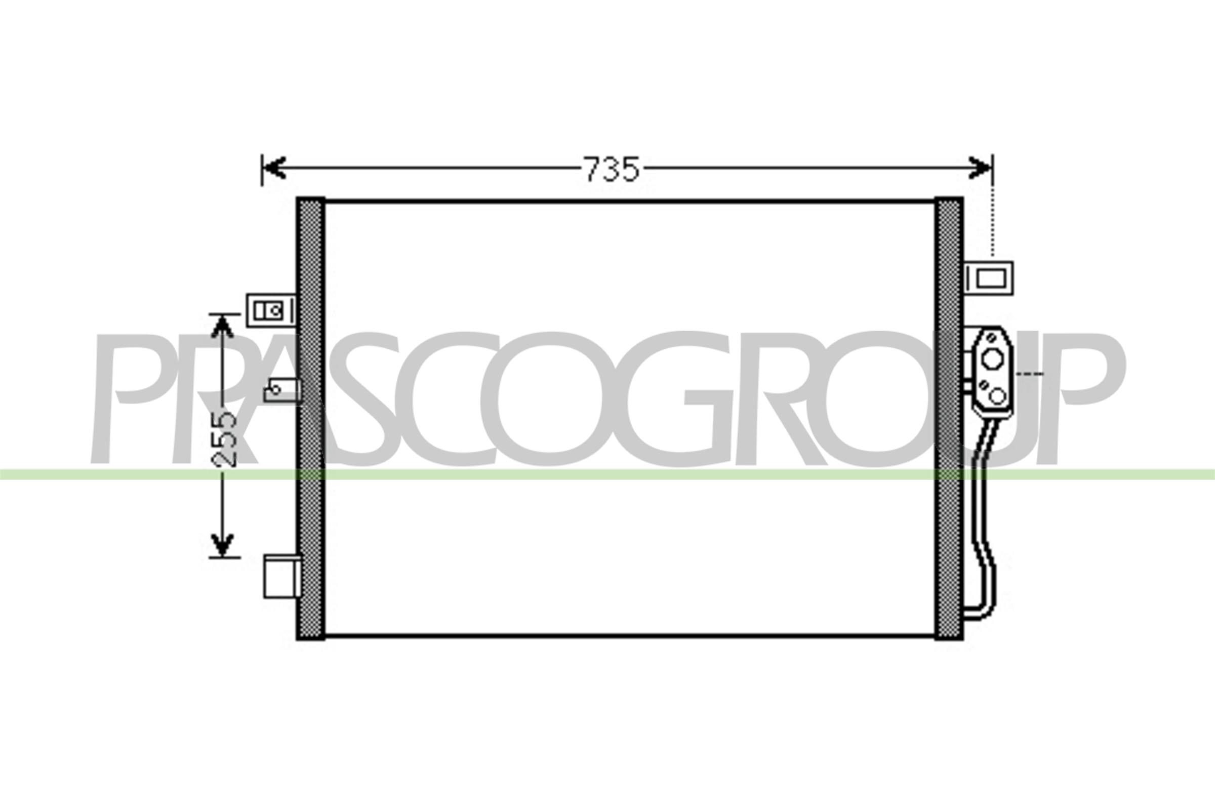 PRASCO Kondensator, Klimaanlage dg815c002 für Chrysler Fiat