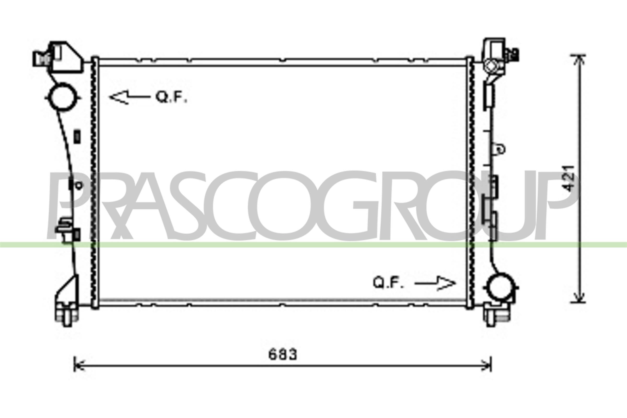 PRASCO Kühler, Motorkühlung ft040r002 für Fiat