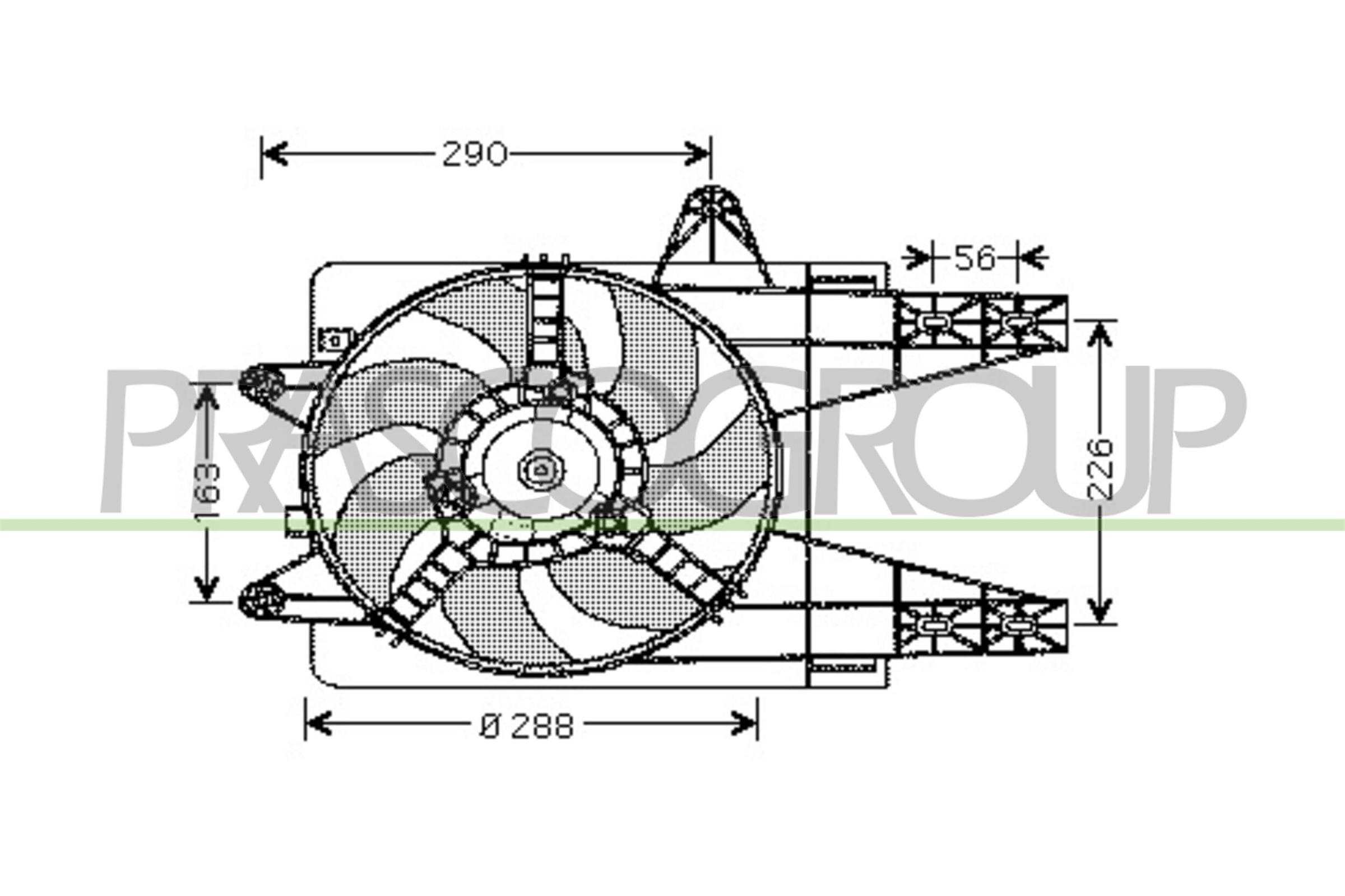 PRASCO Lüfter, Motorkühlung ft132f001 für Fiat