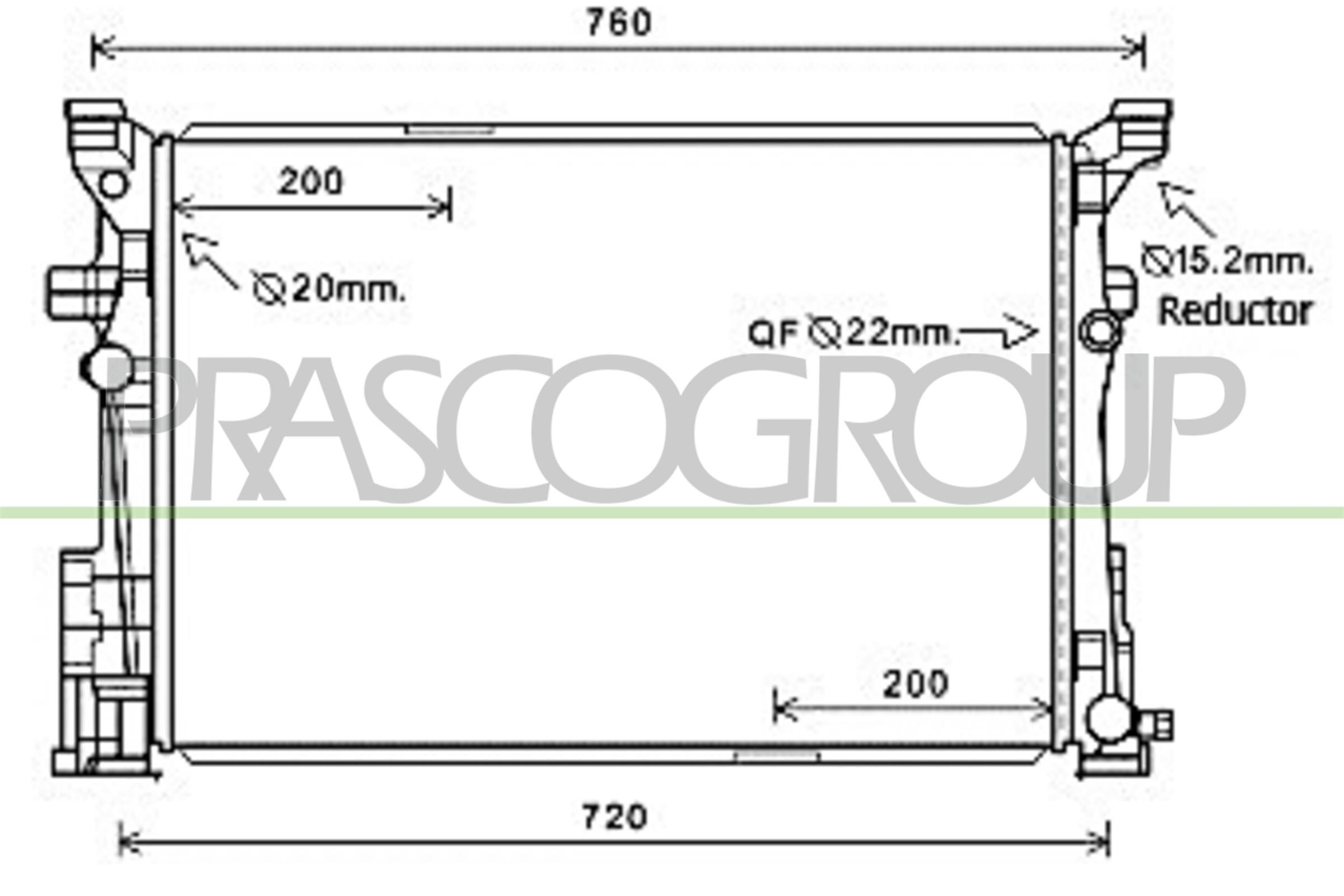 PRASCO Kühler, Motorkühlung me328r002 für Mercedes