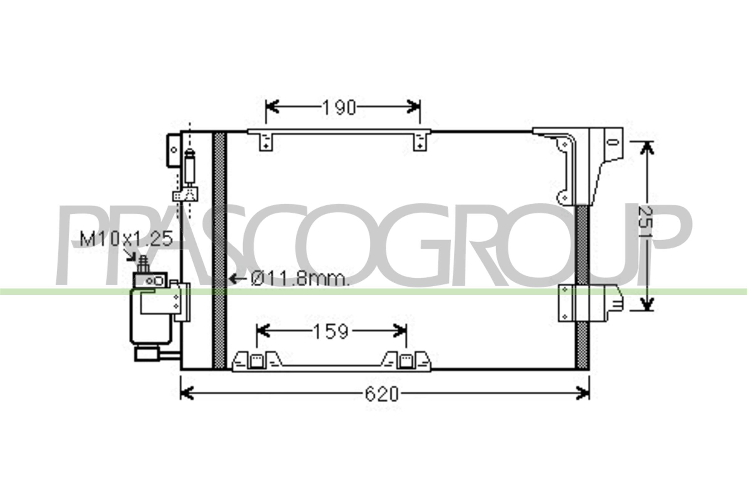 PRASCO Kondensator, Klimaanlage op017c002 für Opel Vaughall CHEVROLET