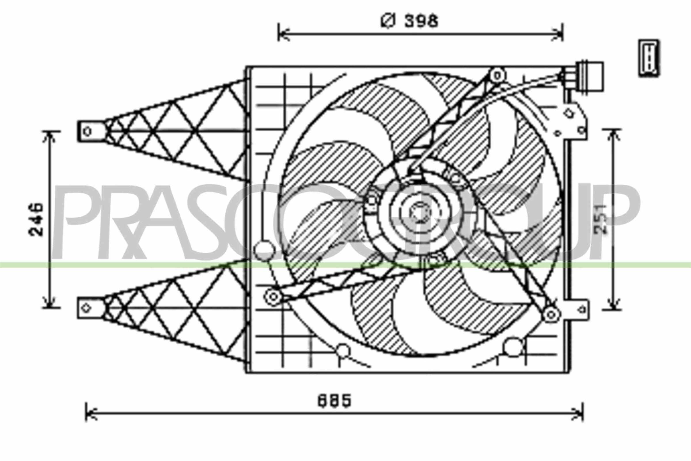 PRASCO Lüfter, Motorkühlung sk322f002 für VW Skoda