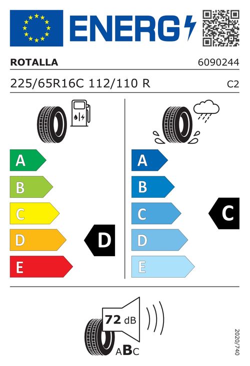 Rotalla - Reifen 225/65R16 112/110R - Transporter RF09