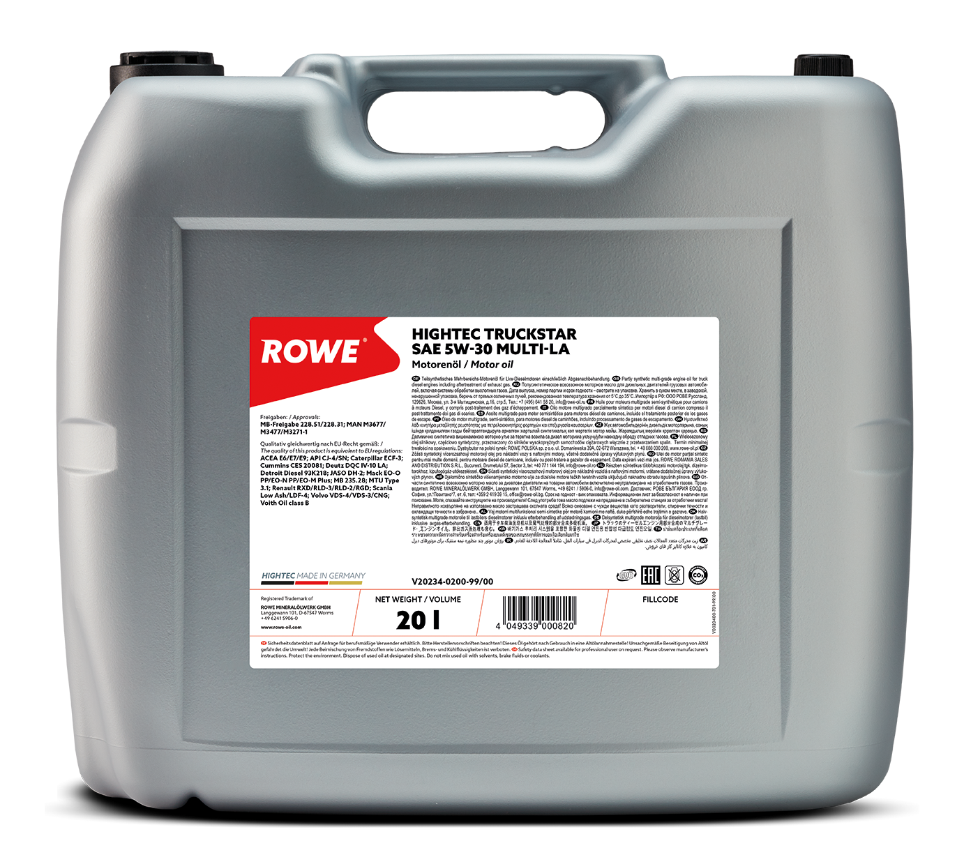 ROWE Motoröl HIGHTEC TRUCKSTAR SAE 5W-30 MULTI-LA [20 L] 20234020099 20l