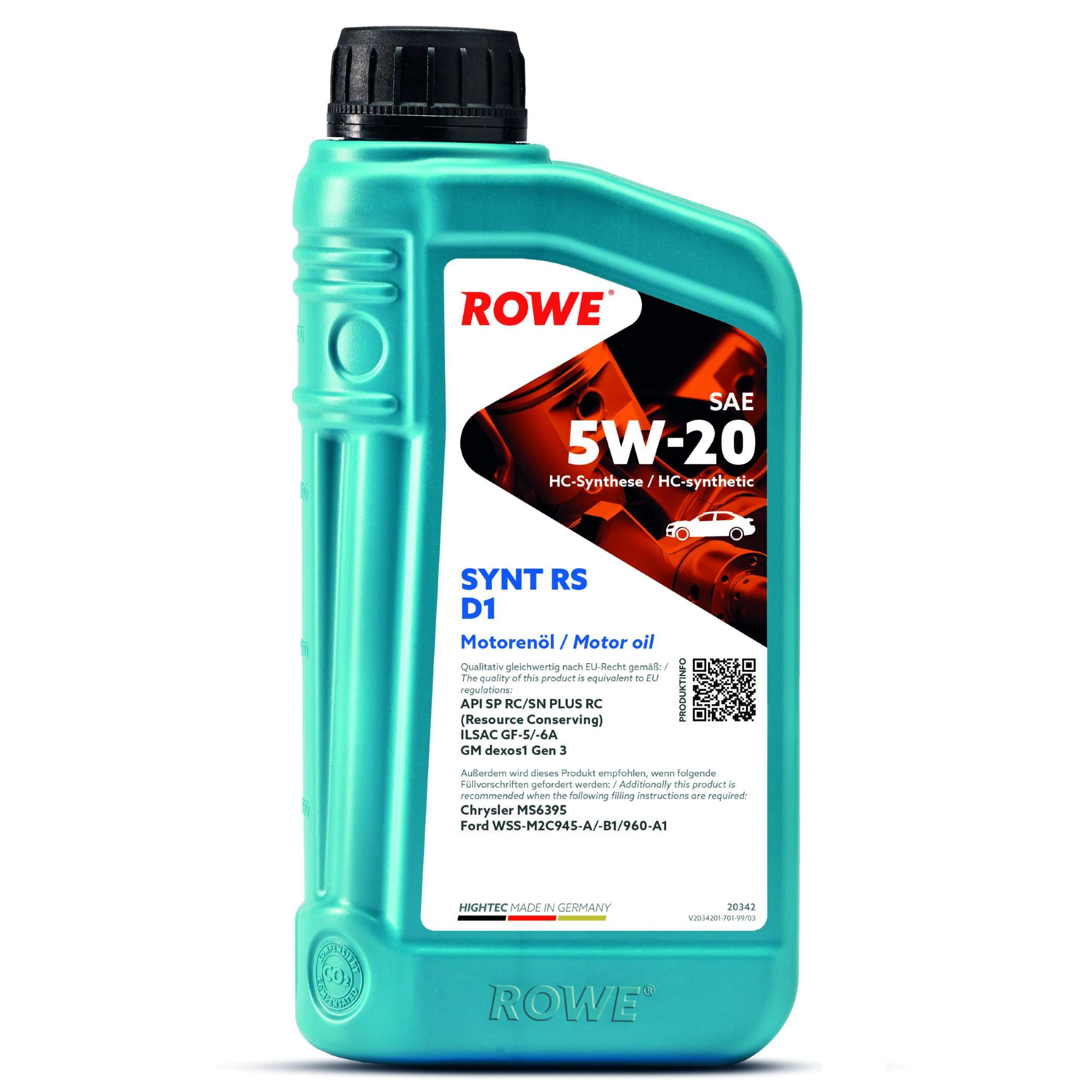 ROWE Motoröl HIGHTEC SYNT RS D1 SAE 5W-20 [1 L] 20342001099 1l