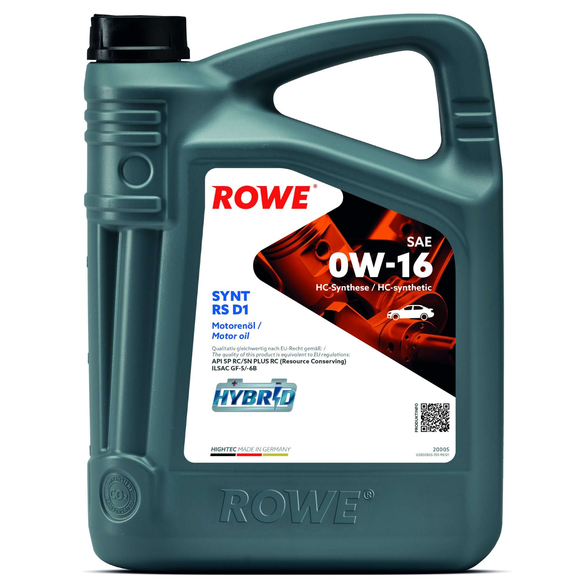 ROWE Motoröl HIGHTEC SYNT RS D1 SAE 0W-16 [5 L] 20005005099 5l