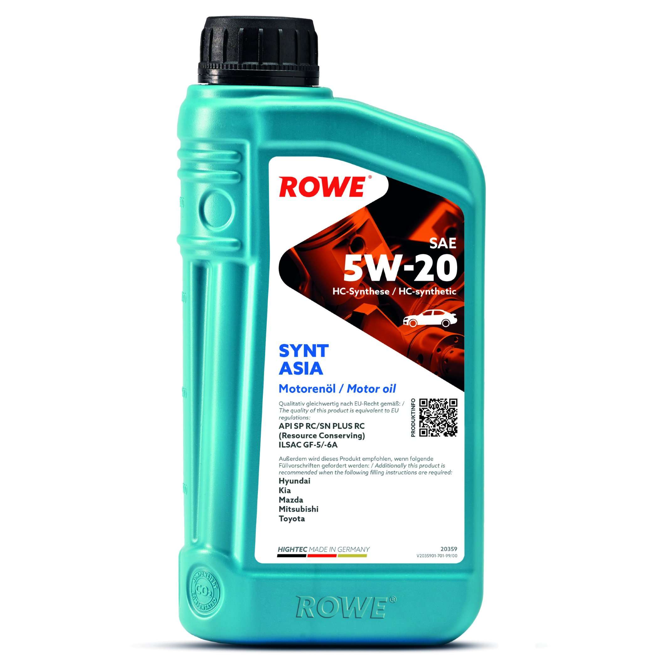 ROWE Motoröl HIGHTEC SYNT ASIA SAE 5W-20 [1 L] 20359001099 1l