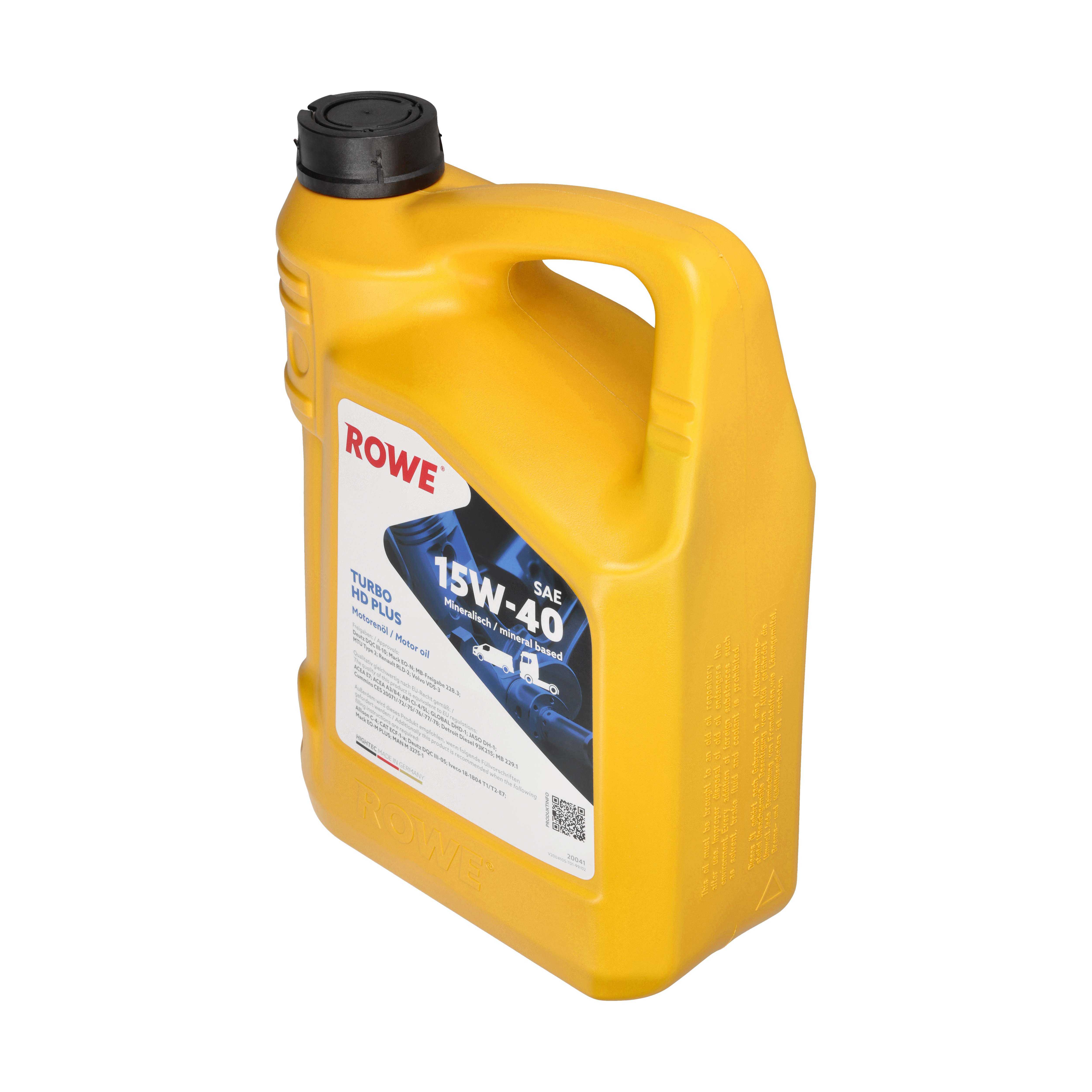 ROWE Motoröl HIGHTEC TURBO HD SAE 15W-40 PLUS [5 L] 20041005099 5l