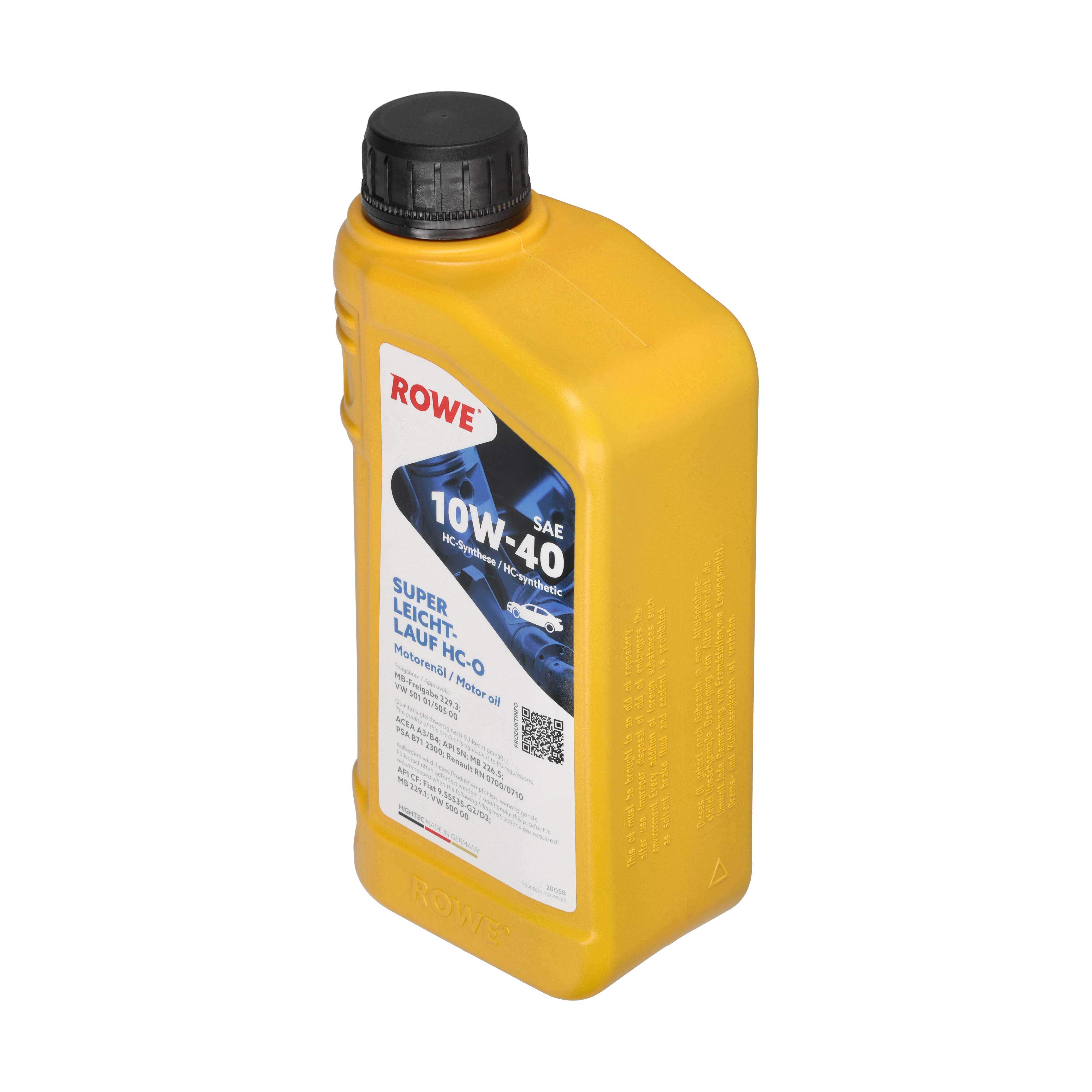 ROWE Motoröl HIGHTEC SUPER LEICHTLAUF HC-O SAE 10W-40 [1 L] 20058001099 1l