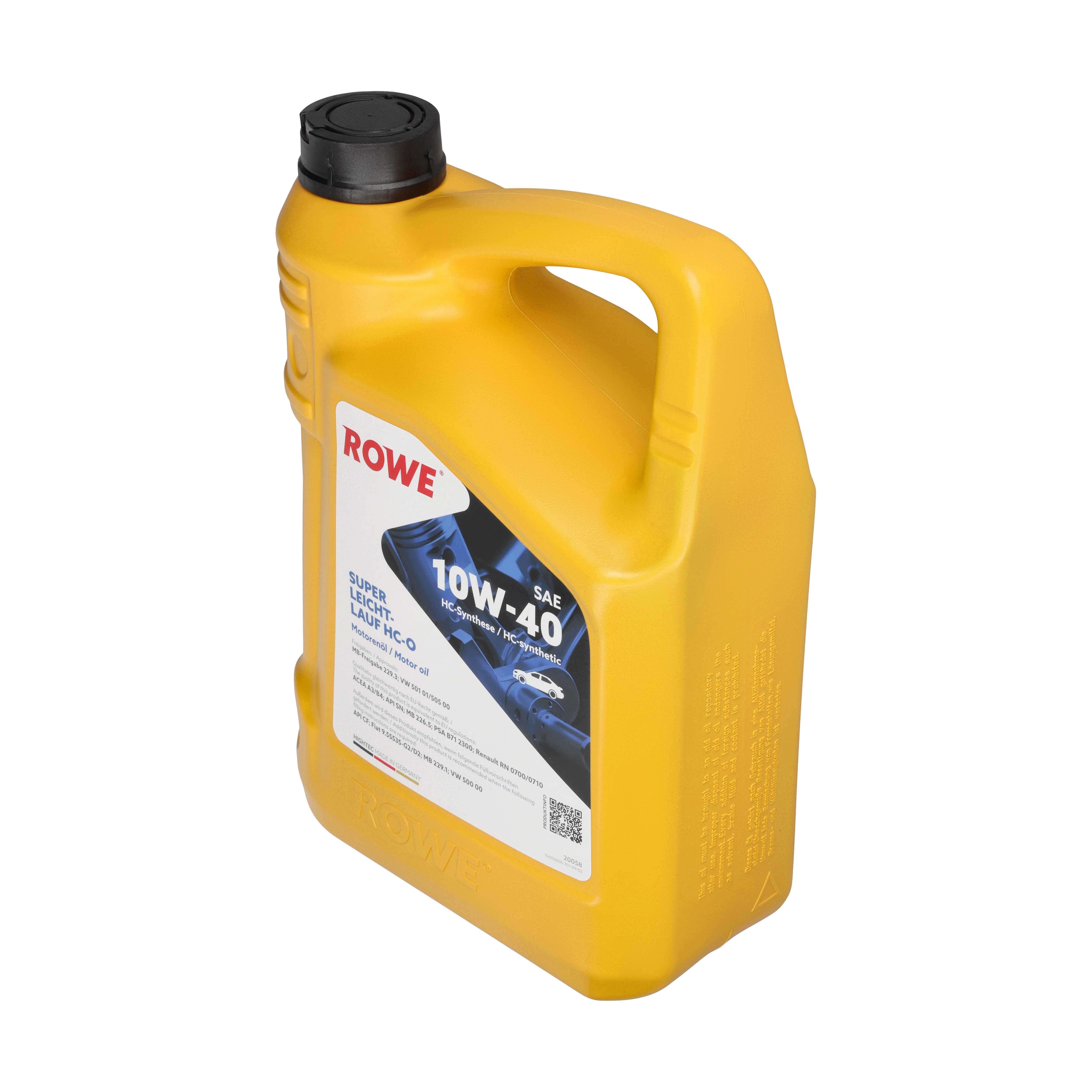 ROWE Motoröl HIGHTEC SUPER LEICHTLAUF HC-O SAE 10W-40 [5 L] 20058005099 5l