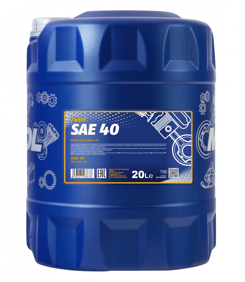 SCT - MANNOL Motoröl Mannol SAE 40 [20L] mn740920 20l