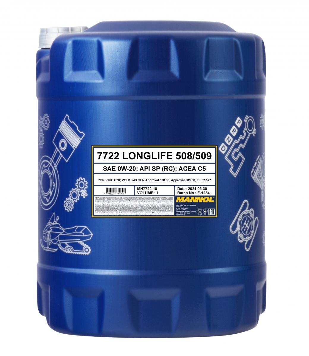 SCT - MANNOL Motoröl Mannol Longlife 508/509 0W-20 [10L] mn772210 10l