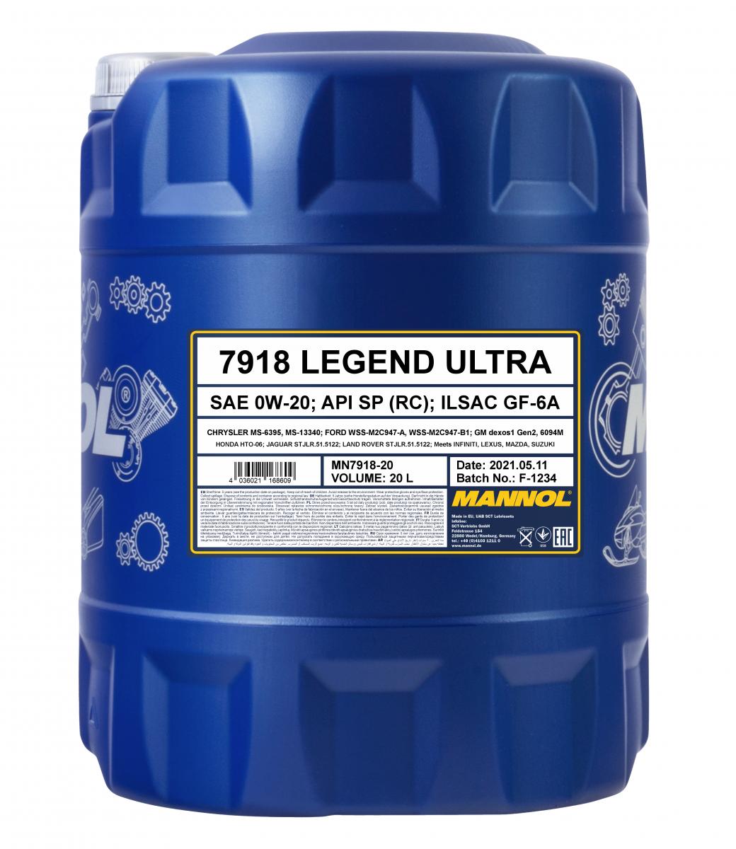 SCT - MANNOL Motoröl Mannol Legend Ultra 0W-20 [20L] mn791820 20l
