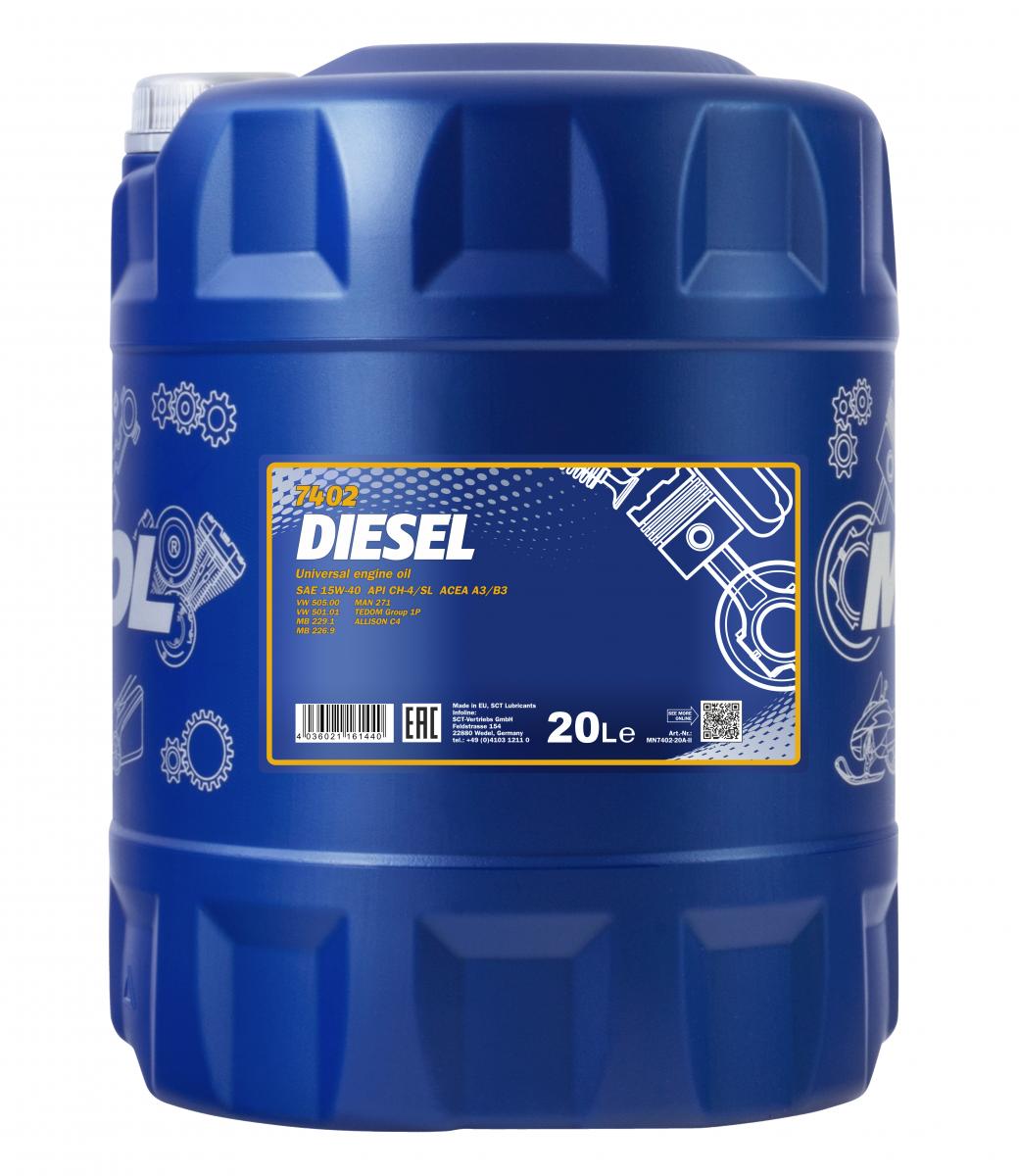 SCT - MANNOL Motoröl Mannol Diesel 15W-40 [20L] mn740220 20l