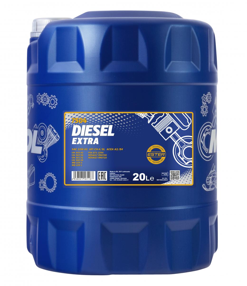 SCT - MANNOL Motoröl Mannol Diesel Extra 10W-40 [20L] mn750420 20l