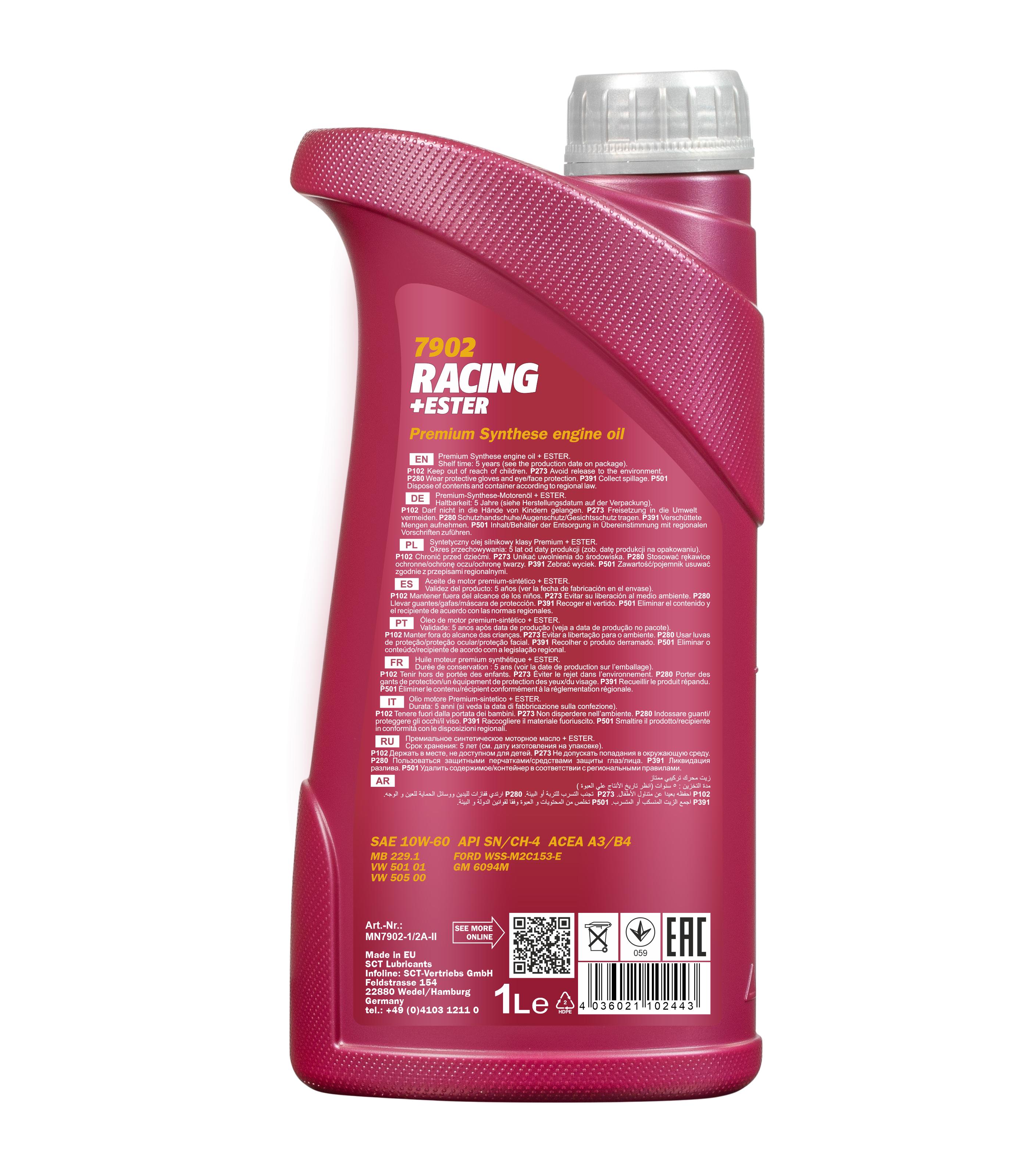 SCT - MANNOL Motoröl Mannol Racing+Ester 10W-60 [1L] mn79021 1l für GM BMW NISSAN