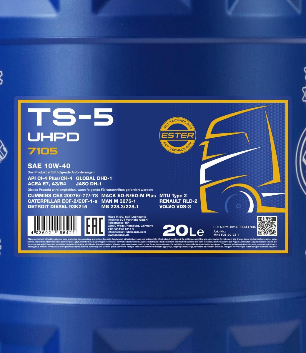 SCT - MANNOL Motoröl Mannol TS-5 UHPD 10W-40 [20L] mn710520 20l