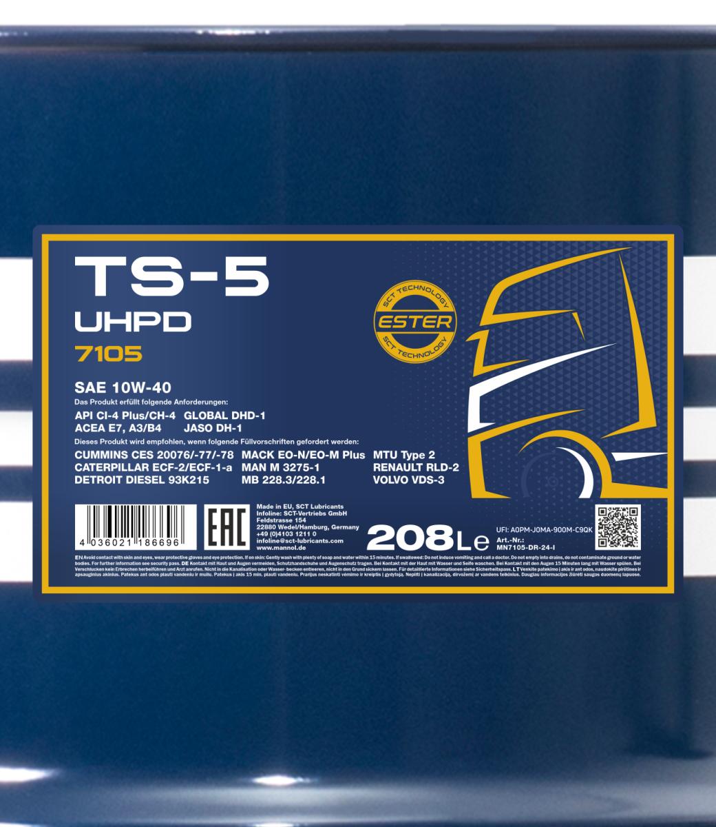 SCT - MANNOL Motoröl Mannol TS-5 UHPD 10W-40 [208L] mn7105dr 208l