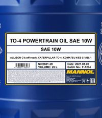 SCT - MANNOL Motorl "Mannol TO-4 Powertrain Oil SAE 10W [20L] ", Art.-Nr. MN2601-20