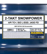 SCT - MANNOL Motorl "Mannol 2-Takt Snowpower [60L] ", Art.-Nr. MN7201-60