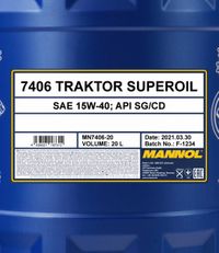 SCT - MANNOL Motorl "Mannol Traktor Superoil 15W-40 [20L] ", Art.-Nr. MN7406-20