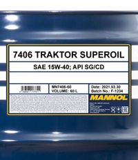 SCT - MANNOL Motorl "Mannol Traktor Superoil 15W-40 [60L] ", Art.-Nr. MN7406-60
