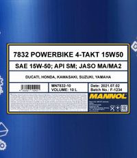 SCT - MANNOL Motorl "Mannol 7832 4-TAKT Powerbike [10L] ", Art.-Nr. MN7832-10