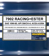 SCT - MANNOL Motor�l "Mannol Racing+Ester 10W-60 [208L] ", Art.-Nr. MN7902-DR
