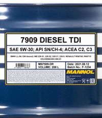 SCT - MANNOL Motorl "Mannol Diesel TDI 5W-30 [208L] ", Art.-Nr. MN7909-DR