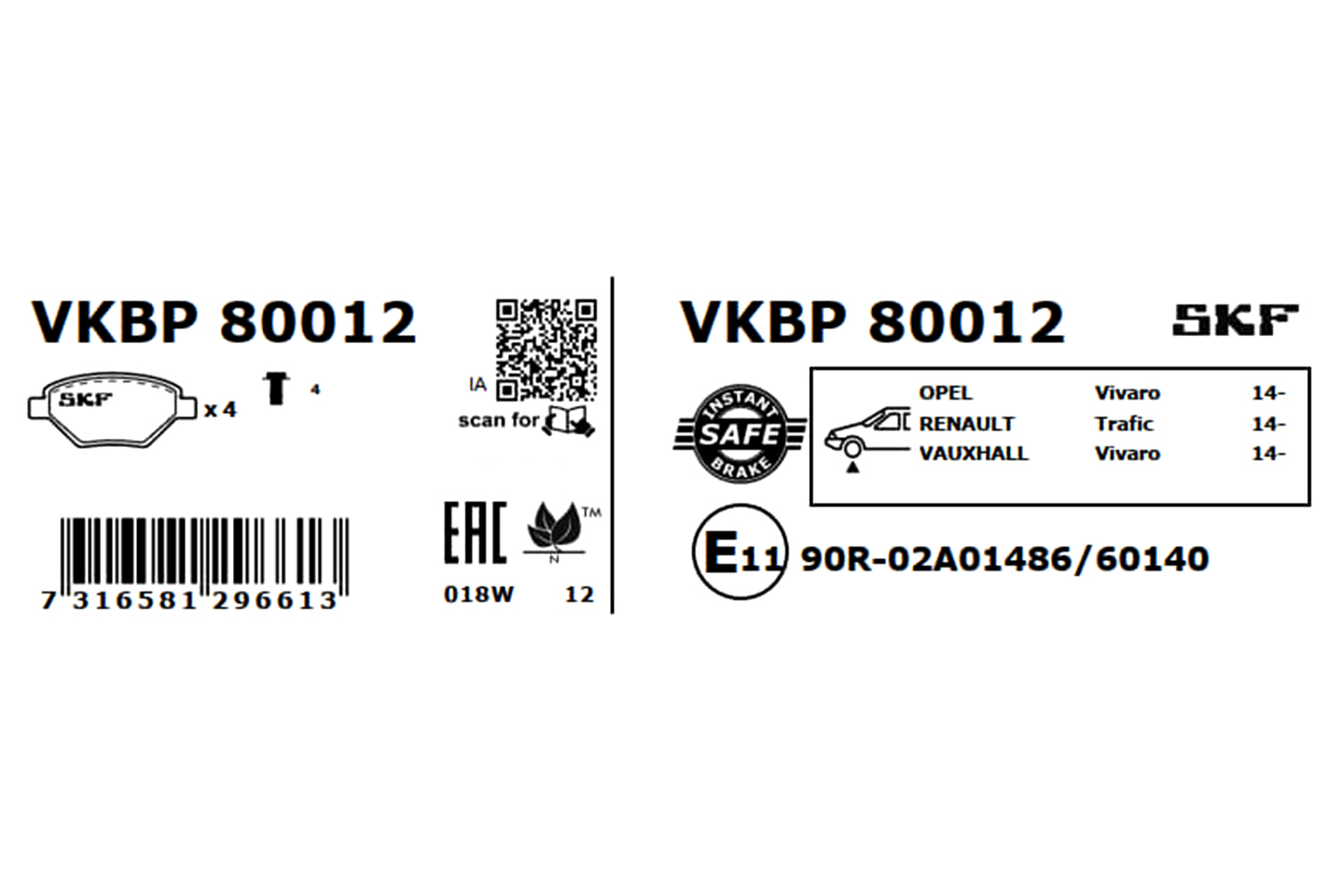 Skf Bremsbelagsatz, Scheibenbremse [Hersteller-Nr. VKBP80012] für Opel, Nissan, Renault, Fiat - Bild 5