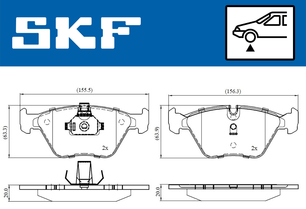Skf Bremsbelagsatz, Scheibenbremse [Hersteller-Nr. VKBP80311] für Mg, BMW - Bild 8