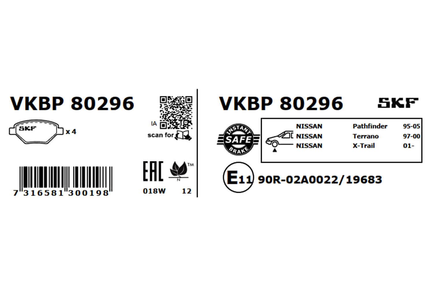 Skf Bremsbelagsatz, Scheibenbremse Vkbp 80296 Für Nissan Infiniti - Bild 7