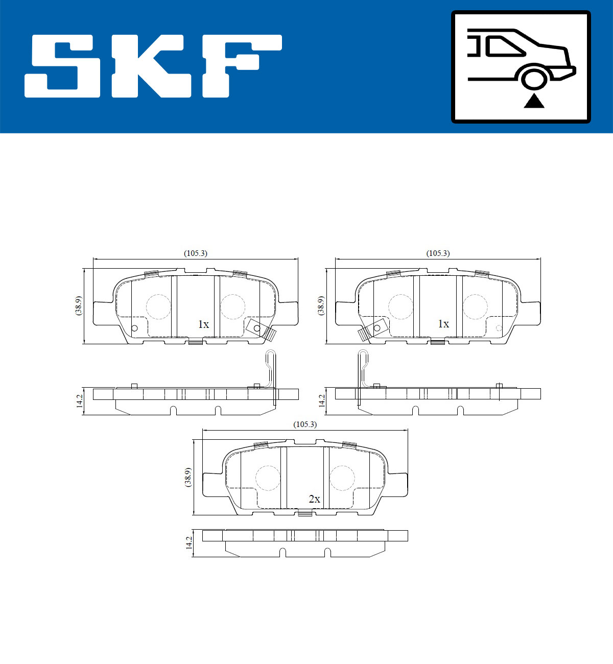 Für SKF VKBP 90204 A Ham pads. NISSAN ALTIMA/CUBE/JUKE/PULSAR/SENTRA/SYLPHY/TEA - Bild 7