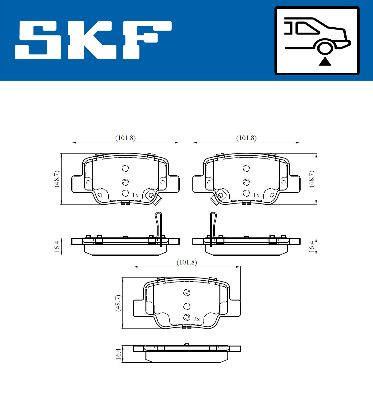 Skf Bremsbelagsatz, Scheibenbremse [Hersteller-Nr. VKBP90496A] für Toyota - Bild 6