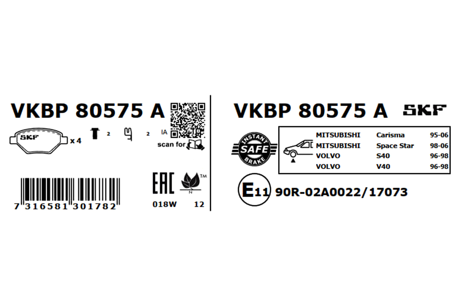 Skf Bremsbel?Ge Vorne Mitsubishi Proton Smart Volvo - Bild 6