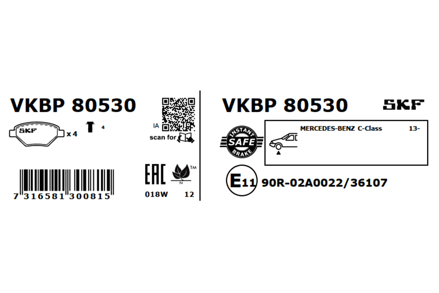 Bremsbeläge VKBP 80530 SKF für MERCEDES-BENZ C-KLASSE C-KLASSE T-Model E-KLASSE - Bild 7