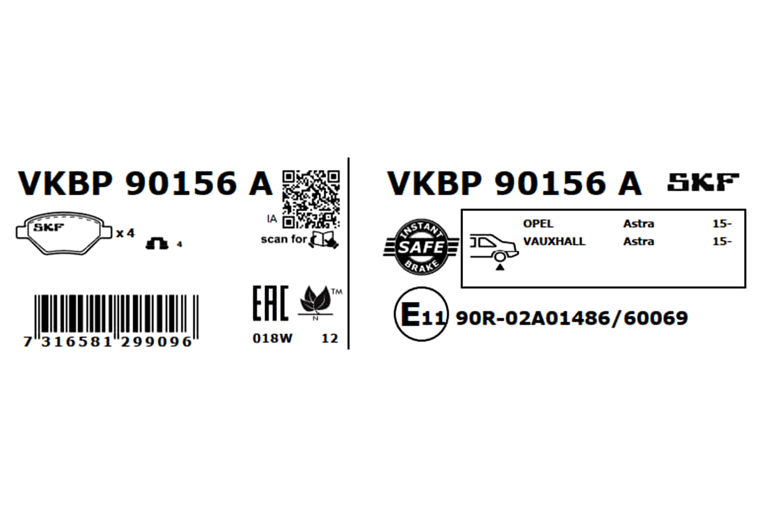 Skf Bremsbelagsatz, Scheibenbremse Vkbp 90156 A Für Chevrolet Opel - Bild 7