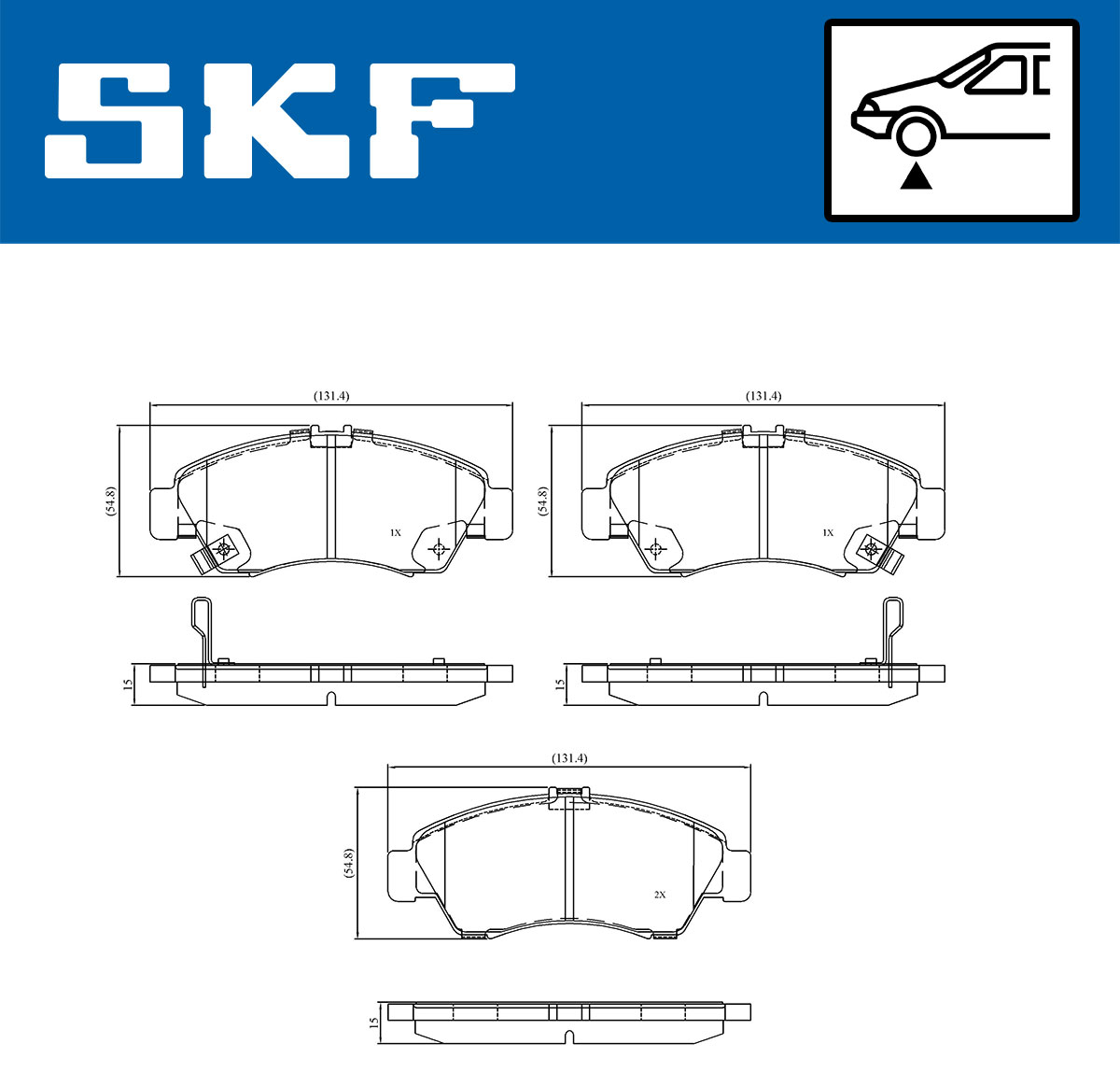 SKF VKBP80521A Bremsbelagsatz für Scheibenbremse Bremsbelagsatz für Honda - Bild 6