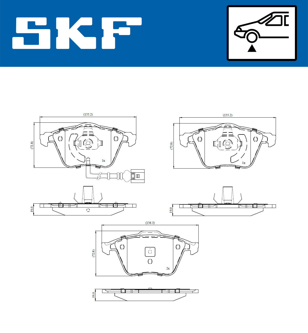 Skf Bremsbelagsatz, Scheibenbremse [Hersteller-Nr. VKBP80763E] für Audi, VW - Bild 5
