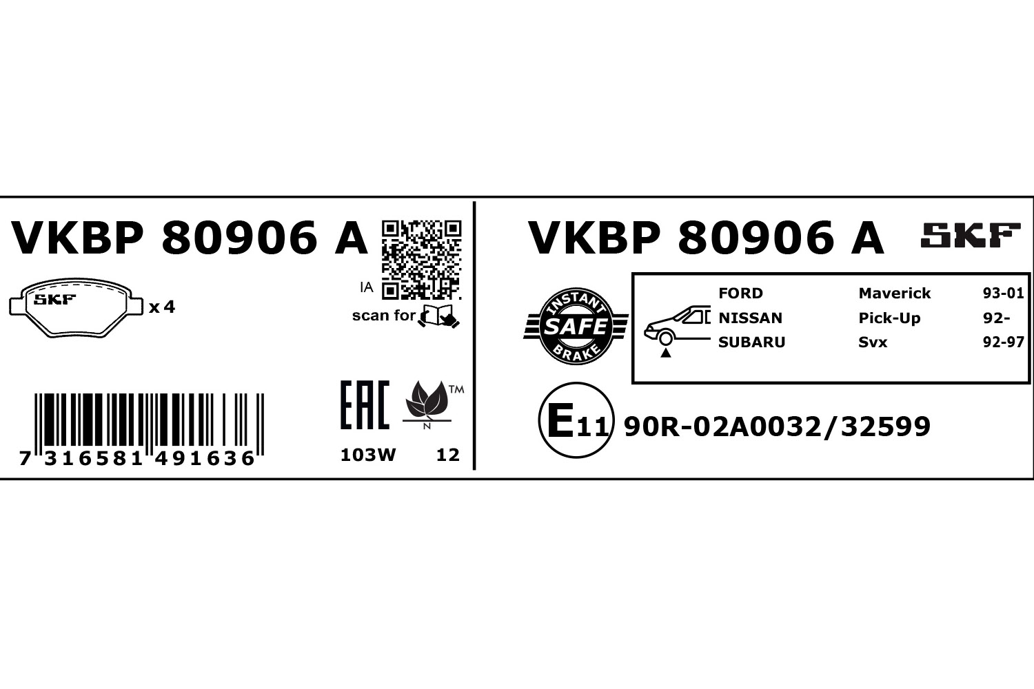 Skf Bremsbel?Ge Vorne Nissan Subaru - Bild 5