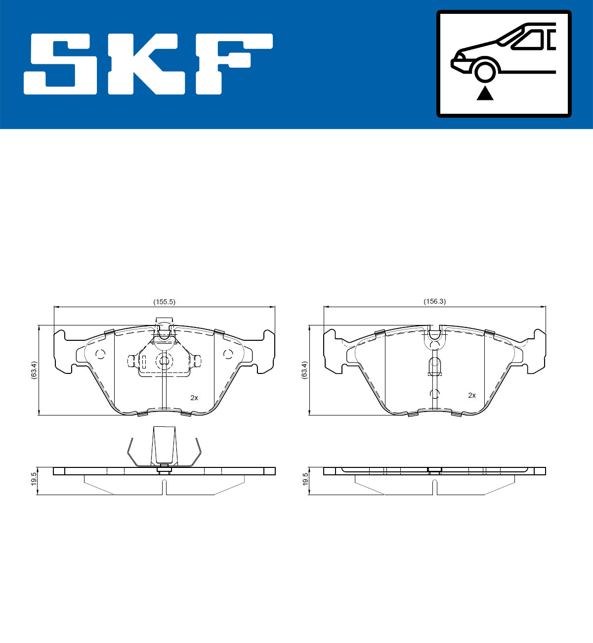 Skf Bremsbelagsatz, Scheibenbremse [Hersteller-Nr. VKBP80926] für BMW - Bild 5