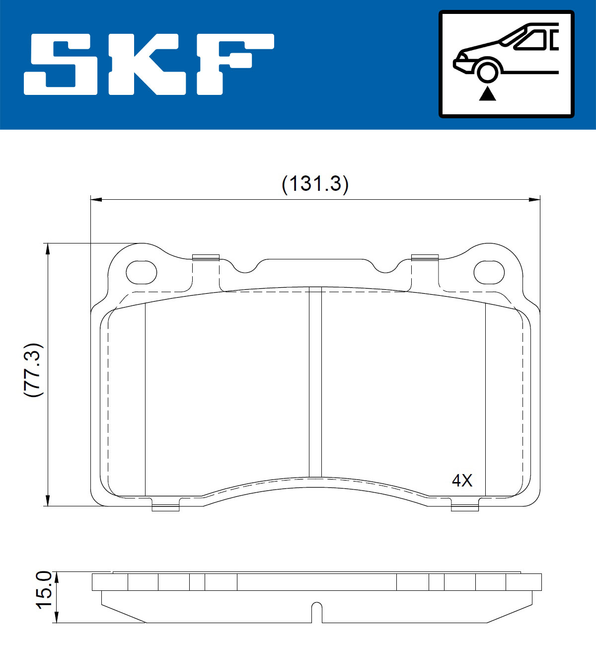 Skf Bremsbelagsatz, Scheibenbremse [Hersteller-Nr. VKBP81022] für Subaru, Mitsubishi - Bild 5