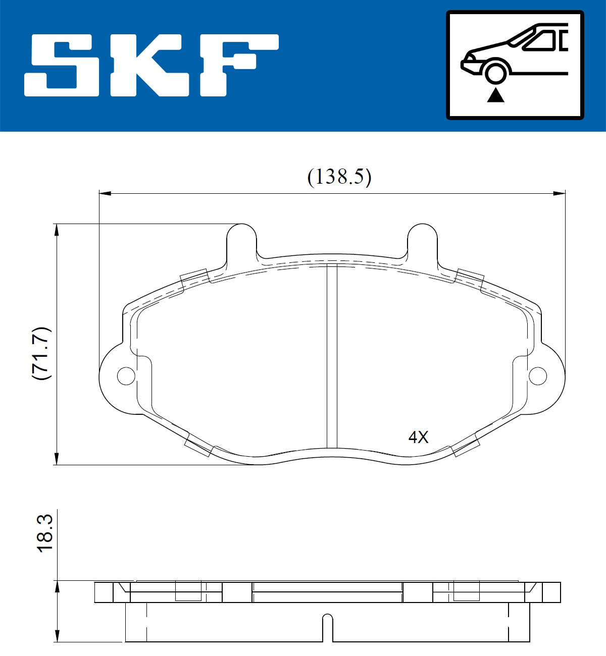 Skf Bremsbelagsatz, Scheibenbremse [Hersteller-Nr. VKBP81028] für Ford - Bild 5