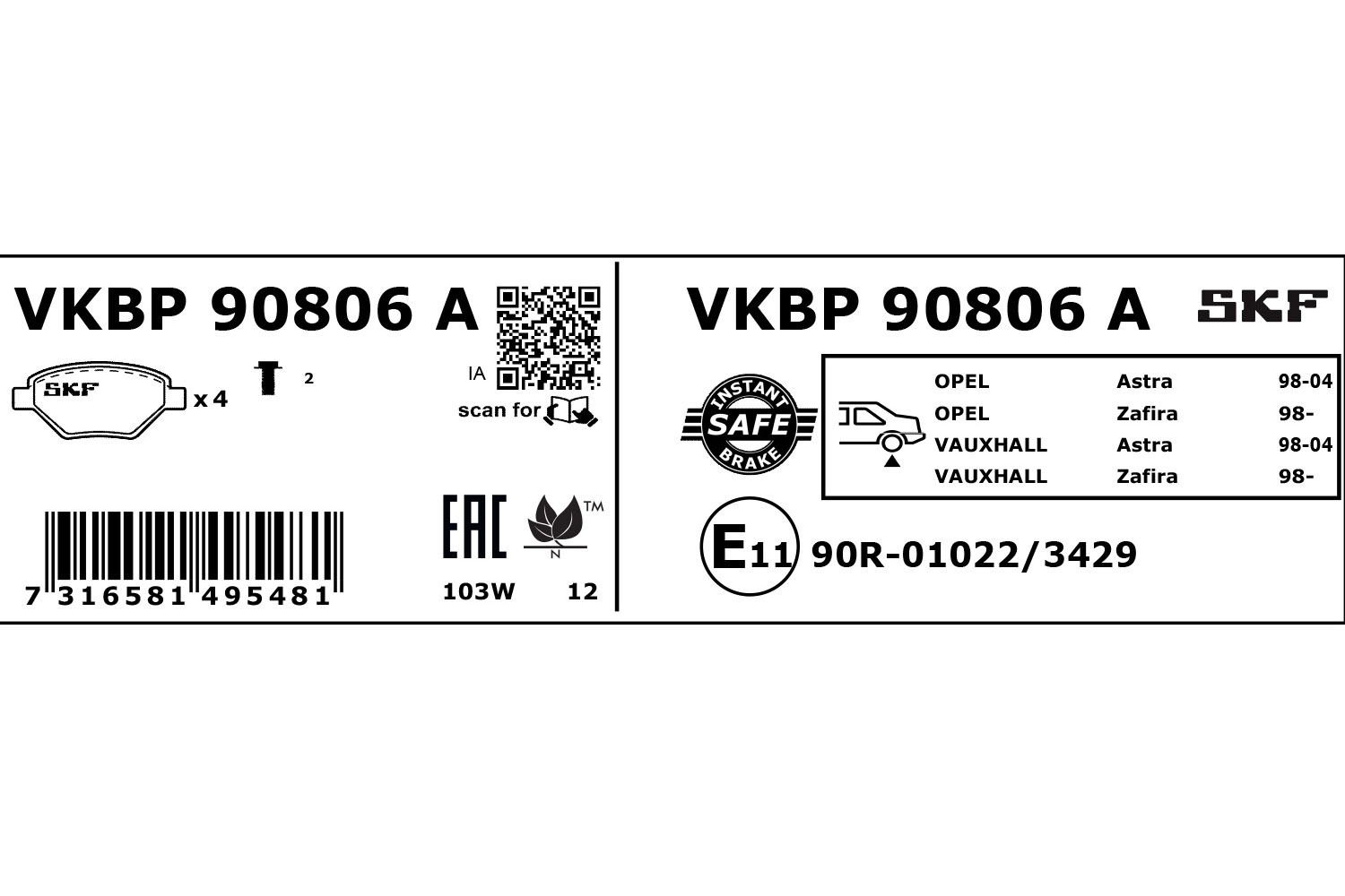 Skf Bremsbel?Ge Hinten Chevrolet Zafira Opel Astra Zafira - Bild 5