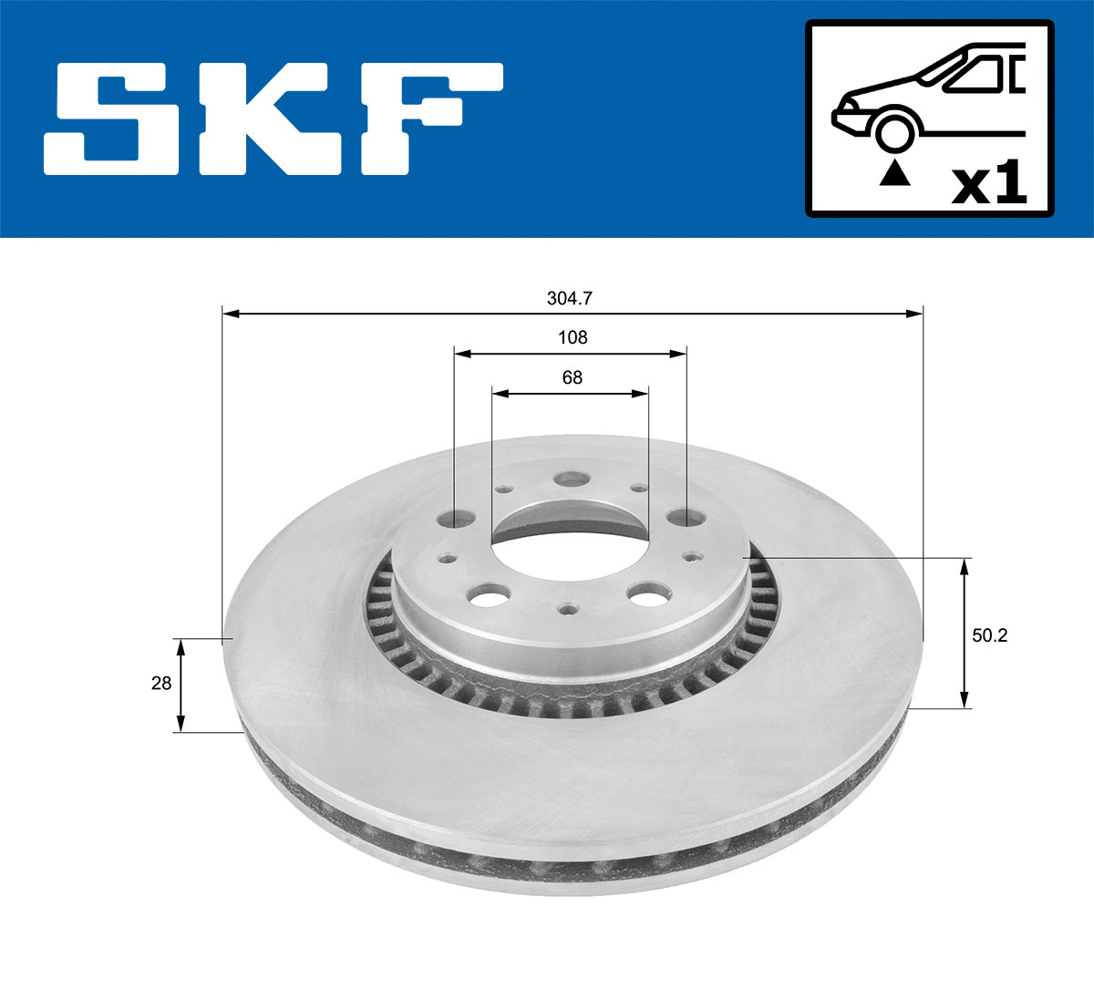 Skf Bremsscheibe Vkbd80144v1 305Mm 28Mm Für Volvo