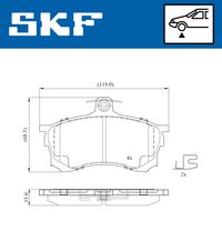 SKF Bremsbelagsatz, Scheibenbremse f&uuml;r AUDI A6 C4 Avant (4A5), Art.-Nr. VKBP 80780 E