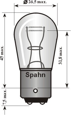 SPAHN GLÜHLAMPEN Glühlampe, Blinkleuchte P21/5W (2 Stk.) bl2014