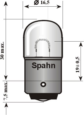 SPAHN GLÜHLAMPEN Glühlampe, Schlussleuchte R5W (2 Stk.) bl2525