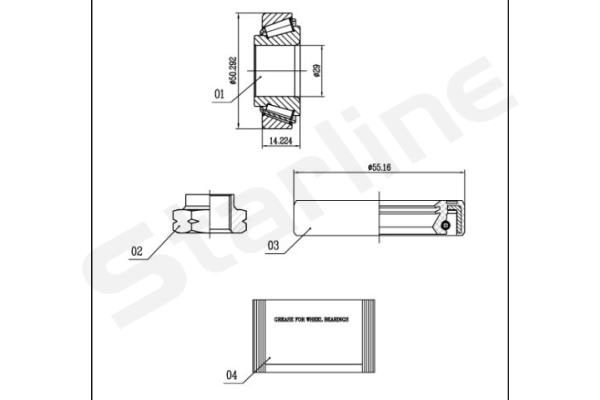 STARLINE Radlagersatz lo01333 für Ford MAZDA