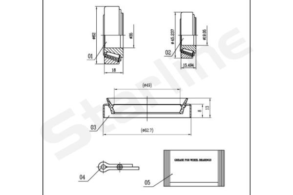 STARLINE Radlagersatz lo01465 für Volvo Opel Ford Fiat Vaughall TALBOT ALFA ROMEO Mercedes VAG JAGUAR RENAULT ROVER SEAT LADA BMW